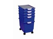 Standard Width Home Indoor Office Portable Storage Rack Rollatray Kit In Primary Blue