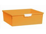 Extra Wide Home Indoor Office Document Storage Double Depth Tote Tray In Primary Yellow