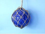 Handcrafted Model Ships MR4801B Glass Rope Blue Fishing Float 8 in. Decorative Buoys