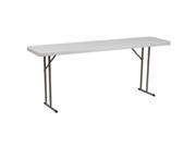 Flash Furniture 18W x 72L Granite White Plastic Folding Training Table RB 1872 GG