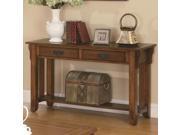 2 Drawer Sofa Table with Shelf in Warm Brown by Coaster