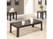 Contemporary Faux Marble Coffee End Table 3 Piece Set by Coaster
