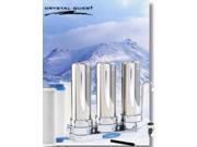 Crystal Quest CQE CT 00120 Countertop Replaceable Triple Multi Ultimate Water Filter System Stainless Steel