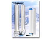Crystal Quest CQE CT 00122 Countertop Replaceable Double Tall Multi Ultra Water Filter System Stainless Steel