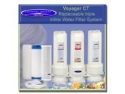 Crystal Quest CQE IN 00109 Voyager CT Replaceable Triple Inline Water Filter system Plus