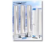 Crystal Quest CQE CT 00123 Tall Triple Replaceable Cartridge Countertop Water Filter System