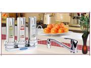 Crystal Quest CQE CT 00162 Triple Stainless Steel Replaceable Ceramic Countertop Water Filter system.
