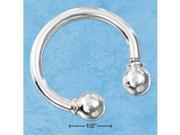 Sterling Silver Horseshoe Key Chain with 8mm Removable Ball End