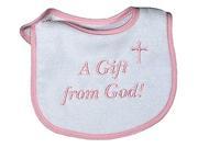 Raindrops 6035P Raindrops A Gift from God Embroidered Bib Pink