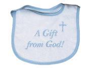 Raindrops 6035B Raindrops A Gift from God Embroidered Bib Blue