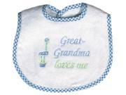 Raindrops 6737B Raindrops Great Grandma Loves Me Embroidered Bib Blue