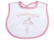 Raindrops A70235P Raindrops Blessed by God Appliqued Bib Pink