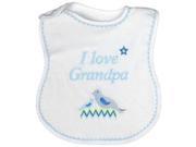 Raindrops 6750P Raindrops I Love Grandpa Embroidered Bib Blue