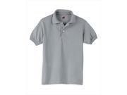 Hanes 054Y Kids Cotton Blend Jersey Polo Size Extra Large Light Steel Grey