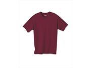 Hanes 5450 Authentic Tagless Kid Cotton T Shirt Maroon Red Large
