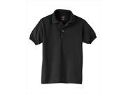 Hanes 054Y Kids Cotton Blend Jersey Polo Size Extra Large Black