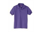 Hanes 054Y Kids Cotton Blend Jersey Polo Size Medium Purple