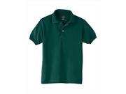 Hanes 054Y Kids Cotton Blend Jersey Polo Size Extra Large Deep Forest Green