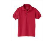Hanes 054Y Kids Cotton Blend Jersey Polo Size Extra Large Deep Red