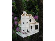 Home Bazaar HB 9095WS Fledgling Series Flower Pot Cottage Birdhouse White
