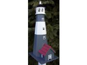 Home Bazaar Tybee Lighthouse Birdhouse White With Grey Stripes HB 9202S