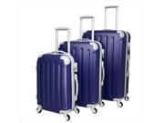 Dejuno 25DJ 606 NAVY Departures Hardside Spinner Combination Lock Luggage Set Navy 3 Piece