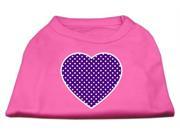 Mirage Pet Products 51 102 XSBPK Purple Swiss Dot Heart Screen Print Shirt Bright Pink XS 8