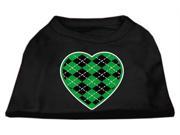 Mirage Pet Products 51 108 XSBK Argyle Heart Green Screen Print Shirt Black XS 8