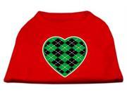 Mirage Pet Products 51 108 XSRD Argyle Heart Green Screen Print Shirt Red XS 8
