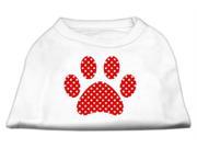 Mirage Pet Products 51 107 XSWT Red Swiss Dot Paw Screen Print Shirt White XS 8