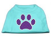 Mirage Pet Products 51 106 XXXLAQ Purple Swiss Dot Paw Screen Print Shirt Aqua XXXL 20