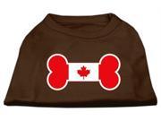 Mirage Pet Products 51 10 XSBR Bone Shaped Canadian Flag Screen Print Shirts Brown XS 8