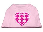Mirage Pet Products 51 109 XSLPK Argyle Heart Pink Screen Print Shirt Light Pink XS 8