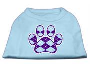 Mirage Pet Products 51 114 SMBBL Argyle Paw Purple Screen Print Shirt Baby Blue Sm 10