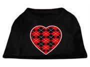 Mirage Pet Products 51 111 XLBK Argyle Heart Red Screen Print Shirt Black XL 16
