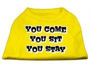 Mirage Pet Products 51 51 LGYW You Come You Sit You Stay Screen Print Shirts Yellow Lg 14