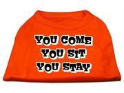 Mirage Pet Products 51 51 MDOR You Come You Sit You Stay Screen Print Shirts Orange Med 12