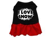 Mirage Pet Products 57 33 MDBKRD I Love Snow Screen Print Dress Black with Red Med 12