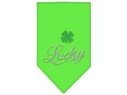Mirage Pet Products 67 46 SMLG Lucky Script Rhinestone Bandana Lime Green Small