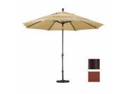 March Products GSCU118117 5407 DWV 11 ft. Aluminum Market Umbrella Collar Tilt Double Vents Bronze Sunbrella Henna