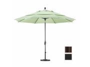 March Products GSCUF118117 5408 DWV 11 ft. Fiberglass Market Umbrella Collar Tilt Double Vents Bronze Sunbrella Black