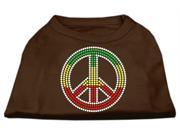 Mirage Pet Products 52 71 XSBR Rasta Peace Sign Shirts Brown XS 8