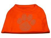 Mirage Pet Products 52 55 MDOR Clear Rhinestone Paw Shirts Orange Med 12