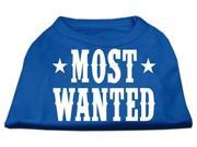 Mirage Pet Products 51 138 XLBL Most Wanted Screen Print Shirt Blue XL 16