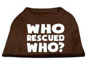 Mirage Pet Products 51 140 XLBR Who Rescued Who Screen Print Shirt Brown XL 16