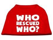 Mirage Pet Products 51 140 LGRD Who Rescued Who Screen Print Shirt Red Lg 14
