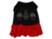 Mirage Pet Products 58 39 LGBKRD Christmas Cupcakes Rhinestone Dress Black with Red Lg 14