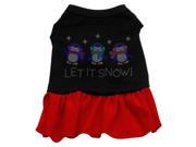 Mirage Pet Products 58 35 XSBKRD Let it Snow Penguins Rhinestone Dress Black with Red XS 8