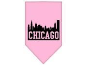Mirage Pet Products 66 76 SMLPK Chicago Skyline Screen Print Bandana Light Pink Small