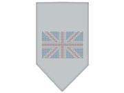 Mirage Pet Products 67 16 SMGY British Flag Rhinestone Bandana Grey Small